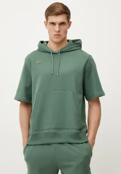 The North Face hanorac de bumbac Relaxed barbati, culoarea verde, cu gluga, neted, NF0A8BW1HCH1 imagine