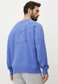 The North Face hanorac de bumbac Relaxed barbati, culoarea violet, cu imprimeu, NF0A8C366IF1 imagine