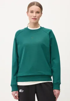 The North Face hanorac de bumbac Relaxed femei, culoarea verde, neted, NF0A8C396GI1 imagine