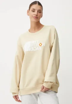 The North Face hanorac de bumbac TNF x Yinka Ilori femei, culoarea bej, cu imprimeu, NF0A89C83X41 imagine