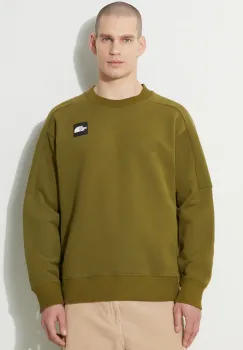 The North Face hanorac de bumbac U The 489 Crew barbati, culoarea verde, cu imprimeu, NF0A87D8PIB1 imagine