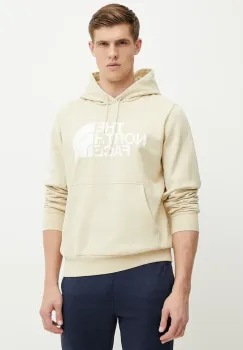 The North Face hanorac Easy barbati, culoarea bej, cu gluga, cu imprimeu, NF0A89FF3X41 imagine