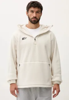 The North Face hanorac fleece Dirus culoarea bej, cu gluga, uni, NF0A8F1X11P1 imagine