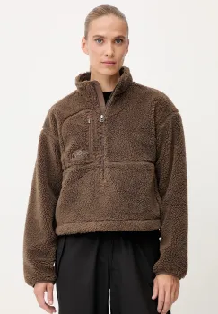 The North Face hanorac fleece TNF Extreme Pile culoarea maro, cu gluga, uni, NF0A88ZC1OI1 imagine
