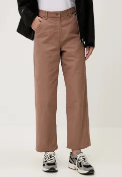 The North Face pantaloni de bumbac Cedar Canvas Work culoarea maro, drept, high waist, NF0A8B9D6IH1 imagine