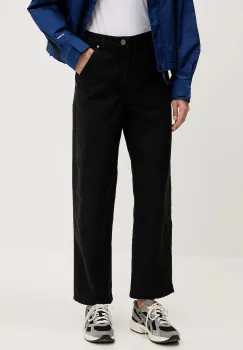 The North Face pantaloni de bumbac Cedar Canvas Work culoarea negru, drept, high waist, NF0A8B9DJK31 imagine