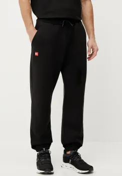 The North Face pantaloni de trening din bumbac Axys barbati, culoarea negru, neted, NF0A8C1UJK31 imagine