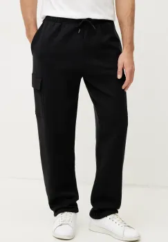 The North Face pantaloni de trening din bumbac barbati, culoarea negru, neted, NF0A8C2YJK31 imagine