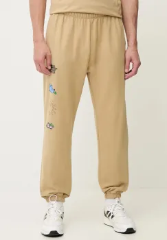 The North Face pantaloni de trening din bumbac Mountain Cleanup culoarea verde, cu imprimeu, NF0A8C2WLK51 imagine