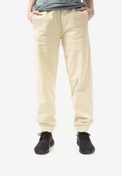 The North Face pantaloni de trening din bumbac Oversized Jogger culoarea bej, neted NF0A5IGE-3X4 imagine