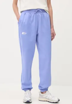 The North Face pantaloni de trening Essential Relaxed femei, culoarea violet, cu imprimeu, NF0A8C1G0YI1 imagine