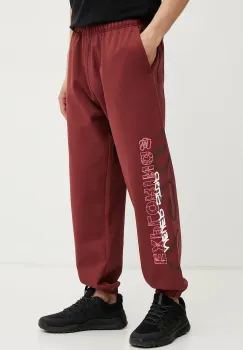 The North Face pantaloni de trening TNF X NSE barbati, culoarea rosu, cu imprimeu, NF0A8C3W0VO1 imagine