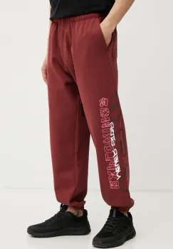 The North Face pantaloni de trening TNF X NSE barbati, culoarea rosu, cu imprimeu, NF0A8C3W0VO1 imagine