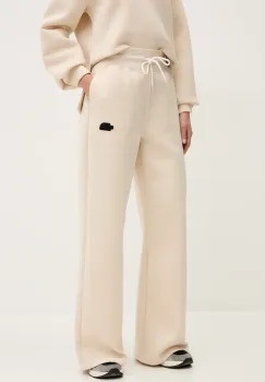 The North Face pantaloni de trening Wide Leg femei, culoarea bej, melanj, NF0A8C25QMO1 imagine