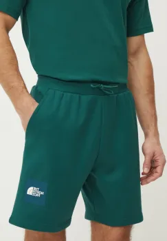 The North Face pantaloni scurti Nuptse Regular barbati, culoarea verde, NF0A8C1JA1B1 imagine
