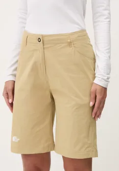 The North Face pantaloni scurti outdoor Exploration culoarea verde, neted, high waist, NF0A8BS3LK51 imagine