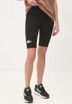 The North Face pantaloni scurti Simple Dome femei, culoarea negru, neted, high waist, NF0A8C2HJK31 imagine