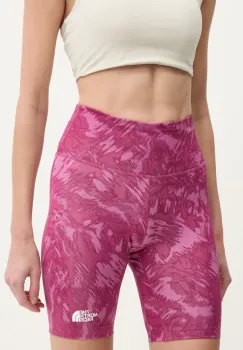 The North Face pantaloni scurti sport Flex femei, culoarea violet, modelator, high waist, NF0A8BQQ85N1 imagine