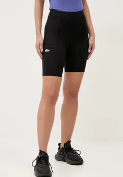 The North Face pantaloni scurti sport Refina femei, culoarea negru, neted, high waist, NF0A8EF7JK31 imagine