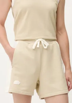 The North Face pantaloni scurti Terry Relaxed culoarea bej, uni, high waist, NF0A8C273X41 imagine
