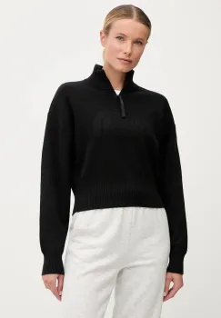 The North Face pulover din amestec de lana culoarea negru, cu guler, NF0A8E79JK31 imagine