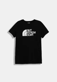 The North Face tricou copii TEEN EASY REGULAR SS TEE culoarea negru, cu imprimeu, NF0A8EHGJK31 imagine