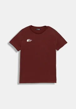 The North Face tricou copii TEEN SIMPLE DOME REGULAR SS TEE culoarea bordo, uni, NF0A87T40VO1 imagine