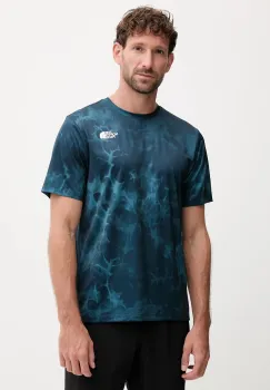 The North Face tricou de antrenament 24/7 culoarea turcoaz, cu imprimeu, NF0A8DZDEHF1 imagine