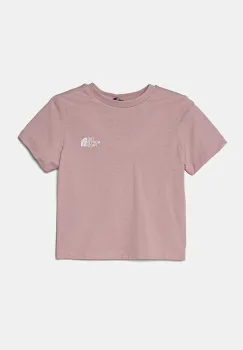 The North Face tricou de bumbac pentru copii KID BOX NSE S/S TEE culoarea roz, cu imprimeu, NF0A89H50UI1 imagine