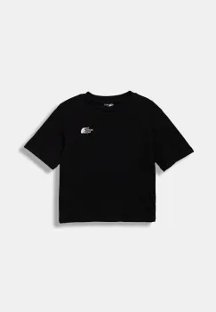 The North Face tricou de bumbac pentru copii TEEN ESSENTIAL OVERSIZE SS TEE culoarea negru, cu imprimeu, NF0A8EFPJK31 imagine