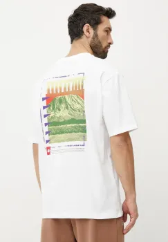 The North Face tricou din bumbac Axys barbati, culoarea alb, cu imprimeu, NF0A8C1RFN41 imagine