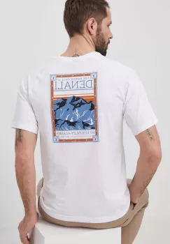 The North Face tricou din bumbac barbati, culoarea alb, cu imprimeu, NF0A87NUFN41 imagine