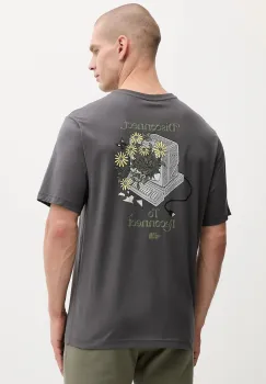 The North Face tricou din bumbac Connected Relaxed culoarea gri, cu imprimeu, NF0A8EGWRHI1 imagine