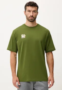 The North Face tricou din bumbac Connected Relaxed culoarea verde, cu imprimeu, NF0A8EGWBRI1 imagine