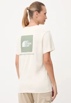 The North Face tricou din bumbac culoarea bej, NF0A87NKEBE1 imagine