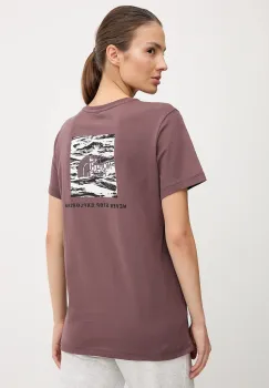 The North Face tricou din bumbac culoarea bordo, NF0A8E3JES91 imagine