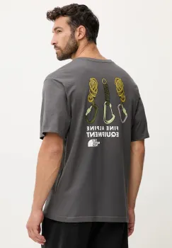 The North Face tricou din bumbac culoarea gri, cu imprimeu, NF0A8F2GRHI1 imagine