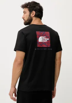 The North Face tricou din bumbac culoarea negru, cu imprimeu, NF0A8EGUET91 imagine