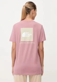 The North Face tricou din bumbac culoarea roz, NF0A87NKFA71 imagine