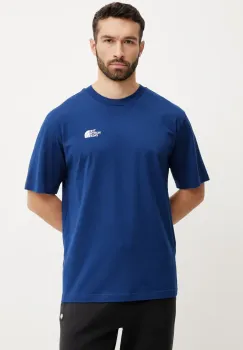 The North Face tricou din bumbac Essential barbati, culoarea bleumarin, uni, NF0A87NRD1R1 imagine