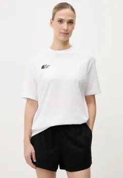 The North Face tricou din bumbac Essential femei, culoarea alb, NF0A87NQFN41 imagine