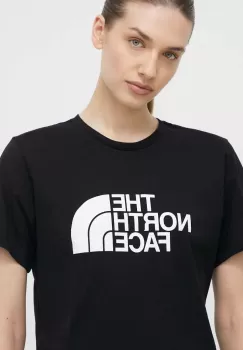 The North Face tricou din bumbac femei, culoarea negru imagine