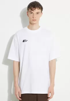 The North Face tricou din bumbac M S/S Essential Oversize Tee barbati, culoarea alb, cu imprimeu, NF0A87NRFN41 imagine