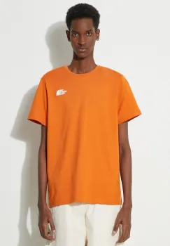 The North Face tricou din bumbac M S/S Redbox Celebration Tee barbati, culoarea portocaliu, cu imprimeu, NF0A87NVPCO1 imagine