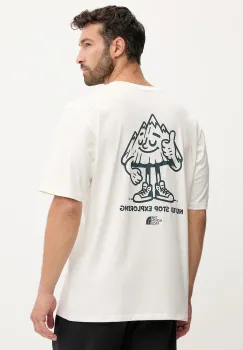 The North Face tricou din bumbac Mountain Fun culoarea bej, cu imprimeu, NF0A8F2NQLI1 imagine