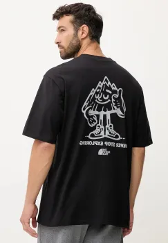 The North Face tricou din bumbac Mountain Fun culoarea negru, cu imprimeu, NF0A8F2NJK31 imagine