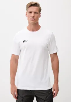 The North Face tricou din bumbac Mountain Sketch culoarea alb, cu imprimeu, NF0A8EE8FN41 imagine