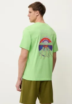 The North Face tricou din bumbac Never Stop Relaxed culoarea verde, cu imprimeu, NF0A8C3A6II1 imagine