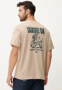 The North Face tricou din bumbac No Signal culoarea bej, cu imprimeu, NF0A8F2MBOX1 imagine