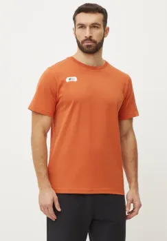 The North Face tricou din bumbac Outdoor Graphic barbati, culoarea portocaliu, cu imprimeu, NF0A8C1Z6IG1 imagine